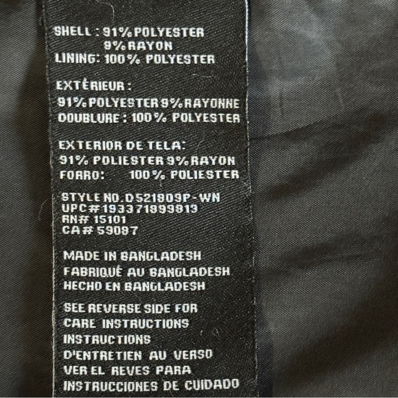 DETAILS INT Black Lined Trench Coat Gold Toned Buttons and Zipper Size XSmall - Picture 7 of 16